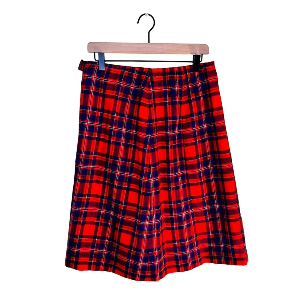VNTG PENDLETON 80s wool plaid midi skirt 18